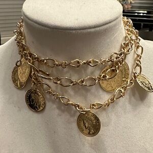 Gold Coin Elizabeth 2 Regina Pendant Necklace